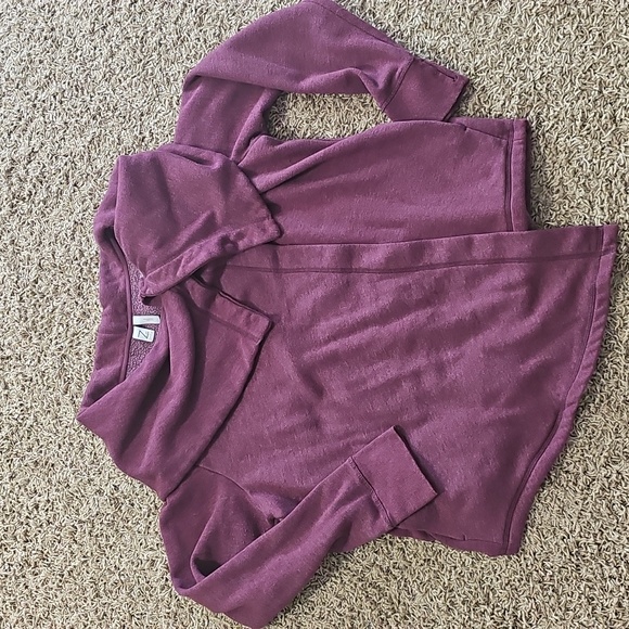 Z by Zella Shooting Star Drape Collar Cardigan Snap Sweatshirt Large Thumbholes - Picture 3 of 11